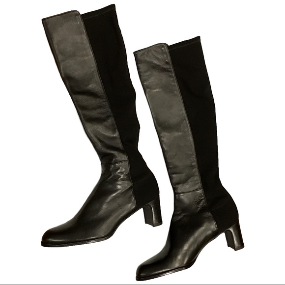 Stuart Weitzman 50/50 Napa Leather & Stretch Boot - Picture 12 of 16